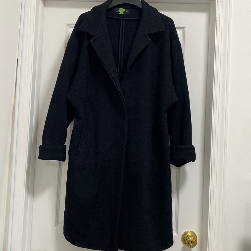 Zara black wool coat size M